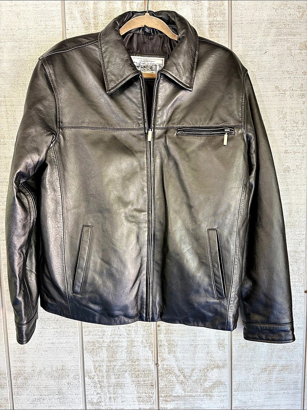 Saugatuck Napa Leather Jacket in Black Like New
